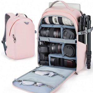 Mochila rosa para cámara, mochila suave para portátil, para cámaras DSLR 700D Canon, Caden, Nikon NX100, video 5D Mark, Intax Mini 11, Besfoto (muestra gratuita) - Product Image 2