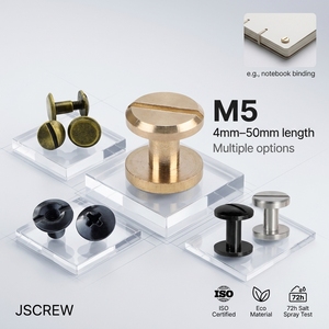 Vis Chicago JSCREW M5 en acier inoxydable pour ceintures en <span class=keywords><strong>cuir</strong></span>, reliure de livres, vis de reliure en laiton, rivets - Product Image 1
