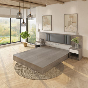 Base de Cama de Plataforma de Madera Maciza Moderna, Económica y Ecológica para Hotel, con Cabeceros y Mesitas de Noche, Tamaños Personalizables para Dormitorio - Product Image 3