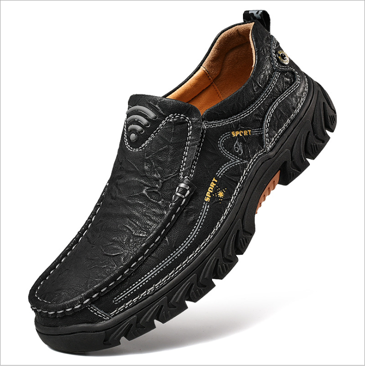 Zapatillas de cuero gris de moda para hombre, diseño casual. nuevo par de  zapatos desempaquetados de la caja, compras en línea, ventas de temporada,  tendencias de zapatos para hombres, caja con zapatillas