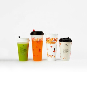 Printing Plastic Drinking Cup Plasticcup 500ml 700ml Logo Printing Pp Hard Disposable Plastic Drinking Cup