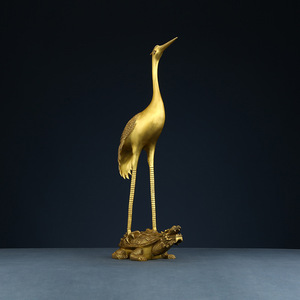 Ornement de grue en cuivre, décoration de table, décoration de la maison, cadeau d'anniversaire pour les aînés - Product Image 2