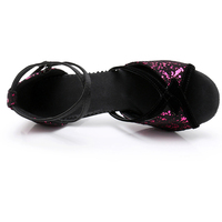 Chaussures de danse latine salsa bachata à talons noirs pour femmes
