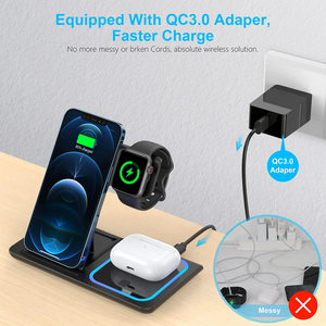 Station de charge multifonctionnelle rapide pour téléphone <span class=keywords><strong>portable</strong></span> 3 en 1 <span class=keywords><strong>Chargeur</strong></span> sans fil magnétique pour <span class=keywords><strong>Iphone</strong></span> IWatch - Product Image 5