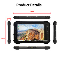 JINGXIN IP67 Windows 10 Tablet PC Robusta de 8 Pulgadas, 8GB RAM, 256GB ROM, 4G WiFi, Bluetooth, NFC, GPS, PDA Industrial