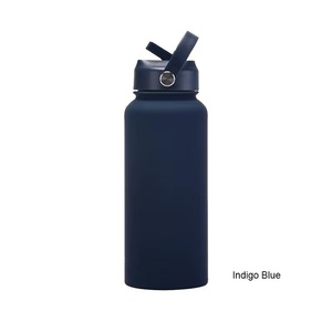 Stainless Steel Water Bottle 18oz 22oz 32oz Vacuum Insulated Handle Lid <b>Straw</b> Minimalist Design Eco-Friendly Portable Travel Use - Product Image 5