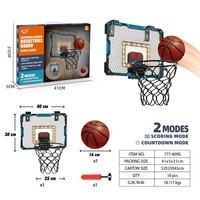 Indoor Mini-Basketballkorb mit Elektronischer Punktezählung für Kinder LED-Lichter Tragbares Trainingsspielzeug