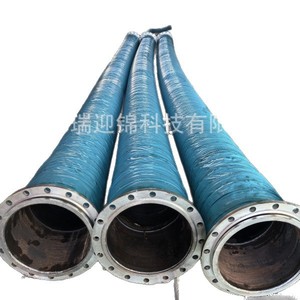 Ruiyingjin Rubber <b>Large</b> Diameter Wear Resistant Rubber Hose DN100 DN150 DN200 Flange <b>Connection</b> For Oil And Mud Transportation - Product Image 2