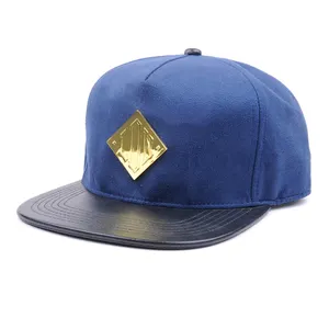 casual 5 panel custom metal plate hip hop embossed sports caps hat with adjustable strap snapback cap