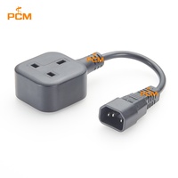 Câble d'extension d'alimentation avec prise mâle IEC C14 vers prise femelle à 3 broches UK BS1363 10A/250V pour PDU, PSU, UPS, armoire rack