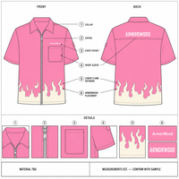 Blouson Bomber Unisexe Rose à Manches Courtes pour Homme avec Fermeture Éclair Métallique, Panneau Flamme Crème à l'Ourlet, Poche Poitrine, Style Streetwear Décontracté et Tendance
