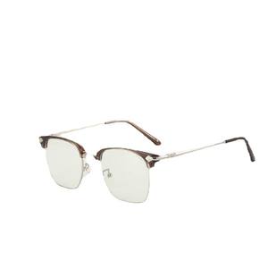 Lunettes optiques anti-lumière bleue pour hommes, style coréen, demi-cerclées, monture sourcil, verres PC, protection contre la lumière bleue, taille moyenne - Product Image 1