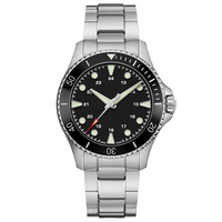 Montre de plongée automatique de haute qualité avec logo et design de marque personnalisés, boîtier en acier inoxydable 316L, bracelet en caoutchouc noir, 300 m, U3014G