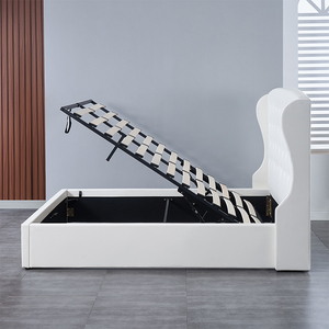 Cama Tapizada de Estilo Europeo con Almacenamiento, Tamaño Queen/King/Full, Camas Tapizadas Cómodas para Hoteles y Apartamentos - Product Image 1