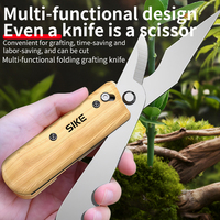 Petit couteau pliant de greffage en bois, mini, utilitaire, chromé, à mécanisme floral, pour le transport de poche