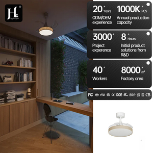 Ventilateur de plafond à pales rétractables avec lumière LED à intensité variable, 3 températures de couleur, moteur DC, télécommande, 6 vitesses pour salon - Product Image 5