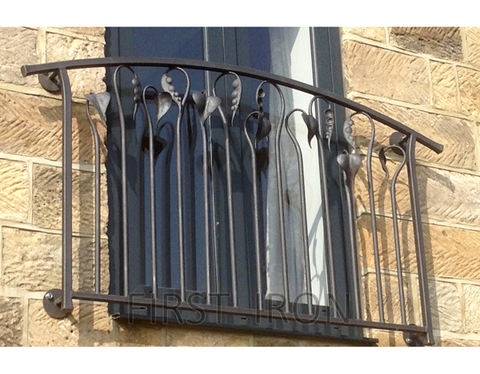 Simple Forged Iron Window Railing Design - Juliette Iron Railings