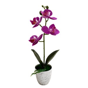 Orchidées Phalaenopsis artificielles avec pot, plantes en pot simulées imprimées en 3D, décorations de bureau à domicile - Product Image 5