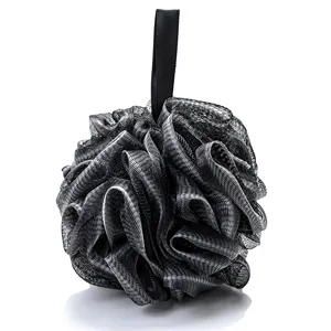 Factory Black loofah bath luffa Sponge Nature Bamboo Charcoal Mesh Bulk Puffs bath sponges scrubbers Shower Puff