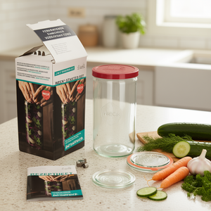 Ensemble de fermentation Weck, pot en verre de 1590 ml avec couvercles et pince pour la mise en conserve et la préparation de conserves - Product Image 3