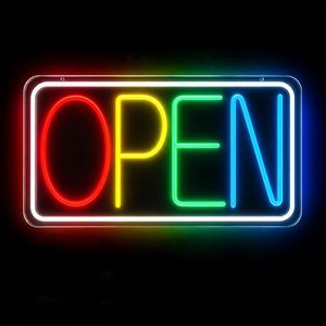 Four Color OPEN LED Neon <b>Sign</b> With White Frame Acrylic <b>Sign</b> Wall Decor Open <b>Sign</b> for Small Business Shop Window Display - Product Image 2