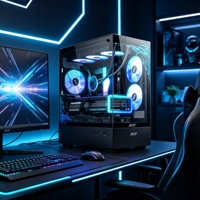 PC para Juegos de Alta Gama con Refrigeración Líquida, AMD Ryzen 7 9700X, RTX 5070 8GB, 32GB DDR5, SSD NVMe de 1TB, Computadora de Escritorio para Deportes Electrónicos
