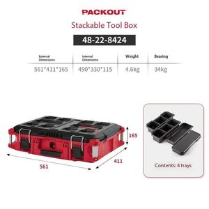Système de Rangement Valise à Outils Modulaire Empilable et Roulant Personnalisable Rouge ODM <span class=keywords><strong>Packout</strong></span> - Product Image 2