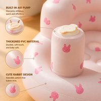 Siège de sol gonflable moderne pour bébé avec pompe à air intégrée, en forme de lapin, canapé portable pour apprendre à s'asseoir, en PVC, pour extérieur, salle de bain, chambre, salon