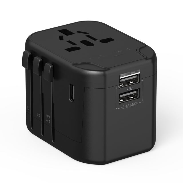 Portable Multi-Functional 2.4A Output Power Universal Travel Adapter Plug Cross-Border European American Standard for Laptop
