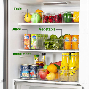 Kitchen Fridge Drawer Fruit Plastic Storage Basket Storage Organizer Storage Box Freezer Bins Refrigerator Food Organizer