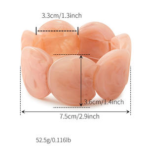 Geometrik kahverengi kahve reçine muhteşem kaplumbağa streç bilezik Punk tıknaz düzensiz akrilik elastik bilezik - Product Image 6