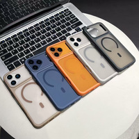 Coque de téléphone magnétique translucide en PC et TPU à texture antidérapante mate et texturée pour iPhone 15 Pro Max, 17 Air, 16, 14 Plus, 13, 12 Mini, 11 Pro
