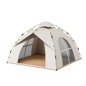 Tente pliante double couche en tissu Oxford ultraléger de grande taille pour l'extérieur, 3-4 personnes, ouverture rapide, camping de luxe, lit imperméable - Product Image 1