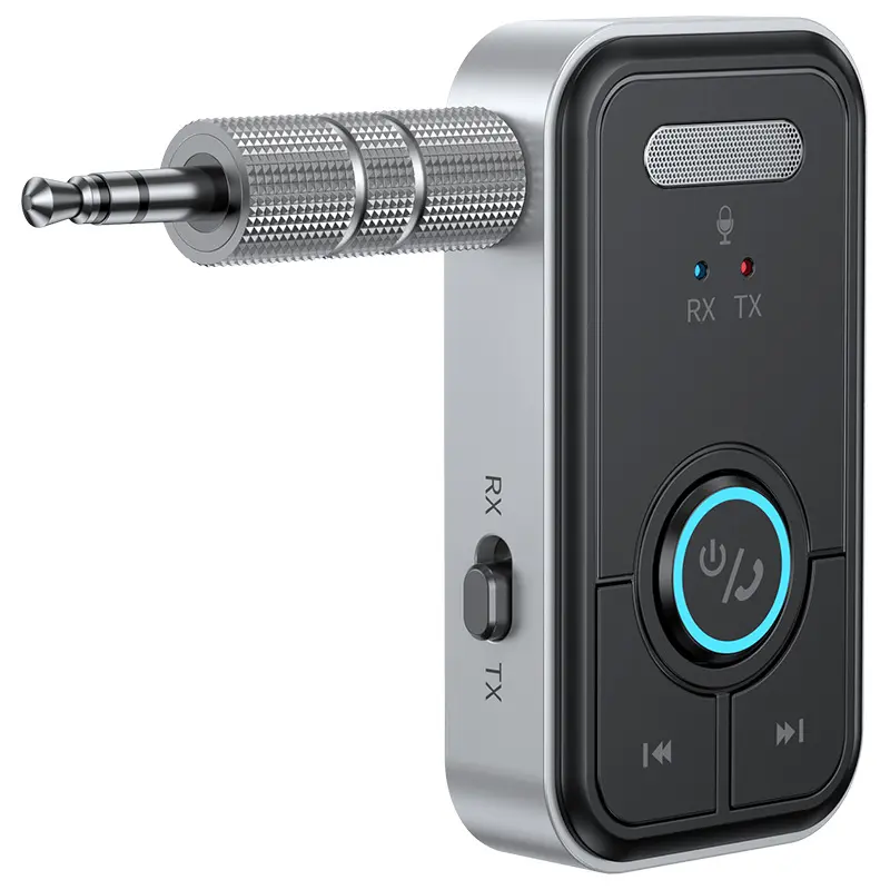 Adaptor AUX BT 2 IN 1, untuk penerima BT 5.0 pengurang kebisingan mobil untuk musik/panggilan bebas genggam penerima Audio nirkabel