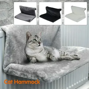 Lit chauffant de luxe pour <span class=keywords><strong>chat</strong></span> en peluche avec cadre en métal – Conception de hamac suspendu en forme de panier - Product Image 6