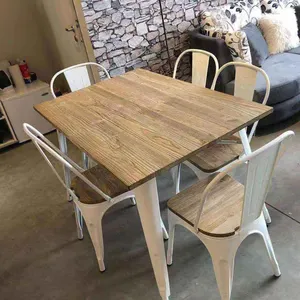 Moderno lusso sala da pranzo mobili tavolo da pranzo Set in legno, metallo gambe MDF Top ristorante tavolo da pranzo e sedia Set