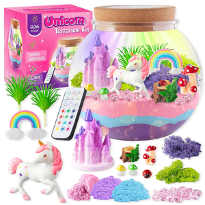 Kit <span class=keywords><strong>de</strong></span> Bricolage Créatif Éducatif <span class=keywords><strong>de</strong></span> Haute Précision : Terrarium <span class=keywords><strong>Licorne</strong></span> Lumineux à LED pour Enfants - Product Image 1