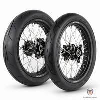 Nouvel ensemble de jantes LXC Surron Ultra Bee Supermoto 17/17 avec moyeu CNC de précision, prêt pour tubeless, noir, pour mise à niveau sportive E-Moto Sumo