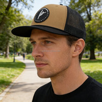 Gorra trucker Richardson 112 personalizada de 6 paneles con malla, cierre snapback, parche de cuero, PVC de goma y logotipo bordado personalizado para caza
