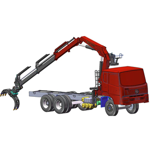 מנוף זרוע מפרקית רב תכליתי המותקן על משאית, עם גרפל לגרוטאות ופסולת - Product Image 6