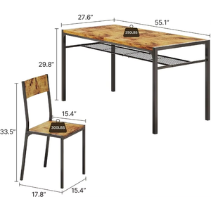 Wood Square <strong>and</strong> <strong>Space</strong> <strong>Saver</strong> French Vintage Room Set 6 <strong>Chairs</strong> Furniture Dining <strong>Table</strong> for Home - Product Image 4