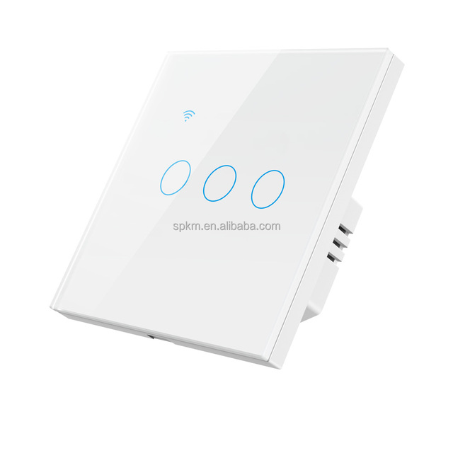 SPKM Zigbee Smart Wall Switch 3 Gang Neutral Line Smart Life App Controlled Smart Home System Wi-Fi Enabled IP26 Rated Home