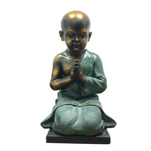 Chino Zen pequeño <span class=keywords><strong>monje</strong></span> Buda artesanías de resina sala de estar estudio hogar té decoraciones para mascotas - Product Image 5