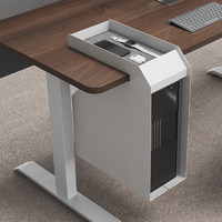 Bureau de direction électrique réglable en hauteur avec armoire latérale, table de bureau commerciale pour une personne, assise-debout, vente en gros