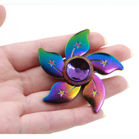 Fidget Spinner en alliage de zinc personnalisé, irisé, vente en gros, OEM, ODM, ensemble cadeau coloré, fabrication en usine
