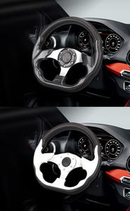 <span class=keywords><strong>Volant</strong></span> de voiture de sport Deep Dish 13 pouces en cuir PU avec matériau PVC Red Stitch - Product Image 4