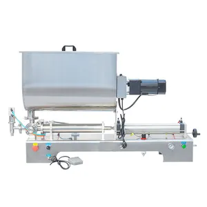Ex-factory price semi-auto 100-5000ml horizontal pedal double head paste filler filling machine with mixer