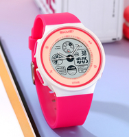 Reloj Deportivo Digital SKMEI 2346 Rojo al por Mayor para Niños con Correa de Plástico Impermeable y Pantalla Electrónica Luminosa
