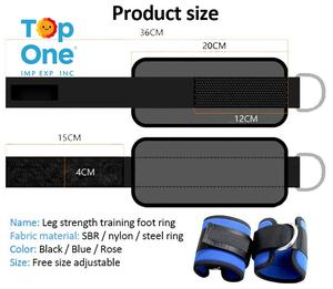 Top One Gym Workouts Attachment Cable Machines D-ring Ankle Cuffs Leg Exercises Sport Padded Ankle Straps - Product Image 3