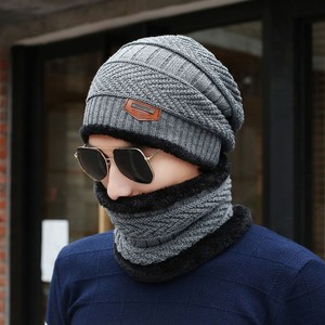 Conjunto de <span class=keywords><strong>gorro</strong></span> y <span class=keywords><strong>bufanda</strong></span> de punto de invierno para hombres y mujeres de calidad superior Gorros de <span class=keywords><strong>bufanda</strong></span> infinita con calentador de cuello - Product Image 4